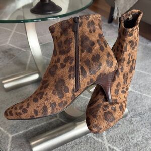 🔥 Fierce & Fabulous! Impo Nevada Leopard Faux Suede 2.75” Heel Booties (11W) 🔥